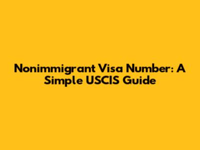 Nonimmigrant Visa Number: A Simple USCIS Guide